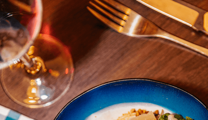 Pluriel de cèpes de pays, spaghetti al dente au parmesan, roquette et éclat de noisette By Thomas REA – Restaurant La table des poètes Pluriel de cèpes de pays