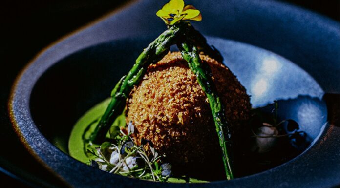 ARANCINI à la tomate et crème de pesto par Julien Dubroc